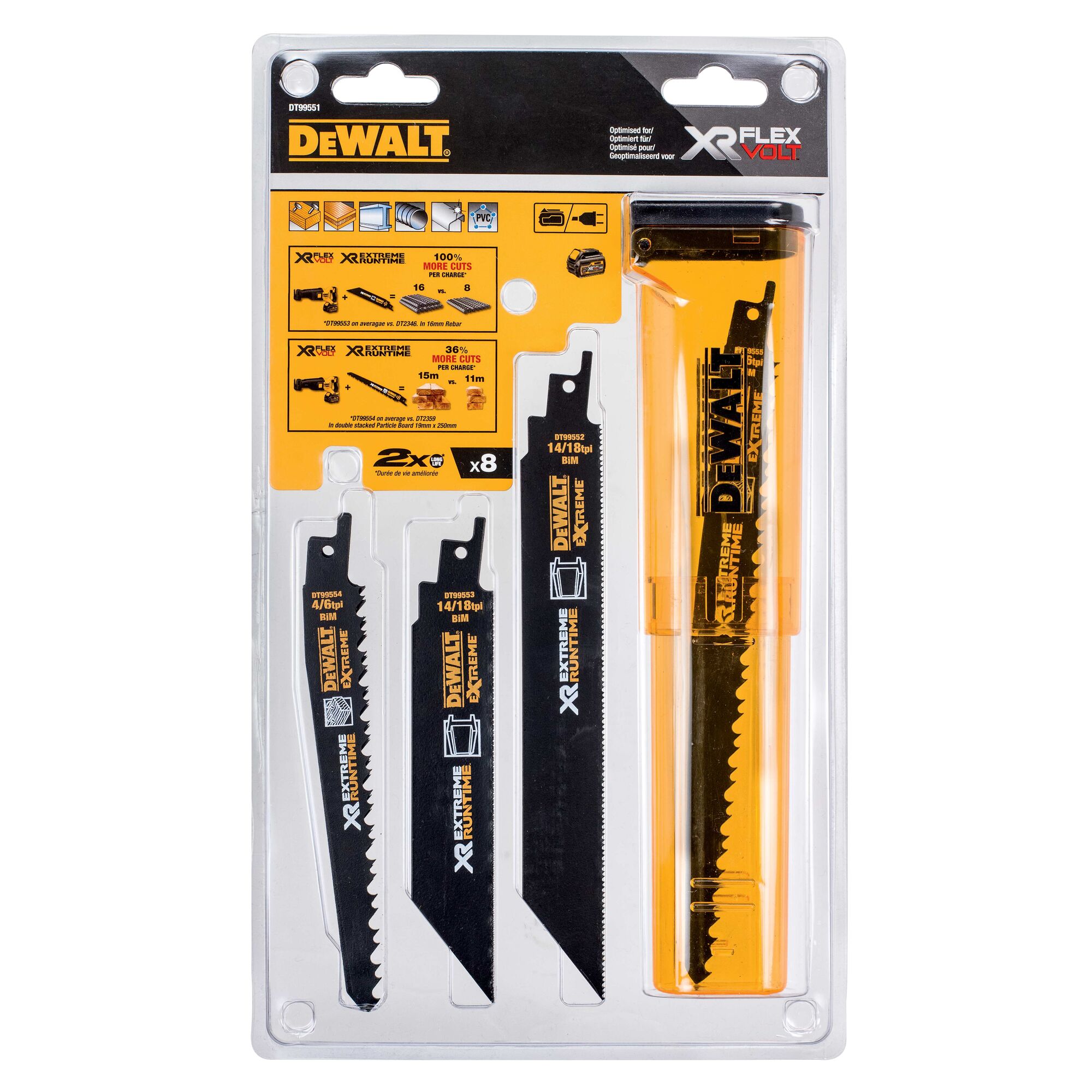 Reciprocating Saw Blade EXTREME Runtime 8 Piece Set Storage