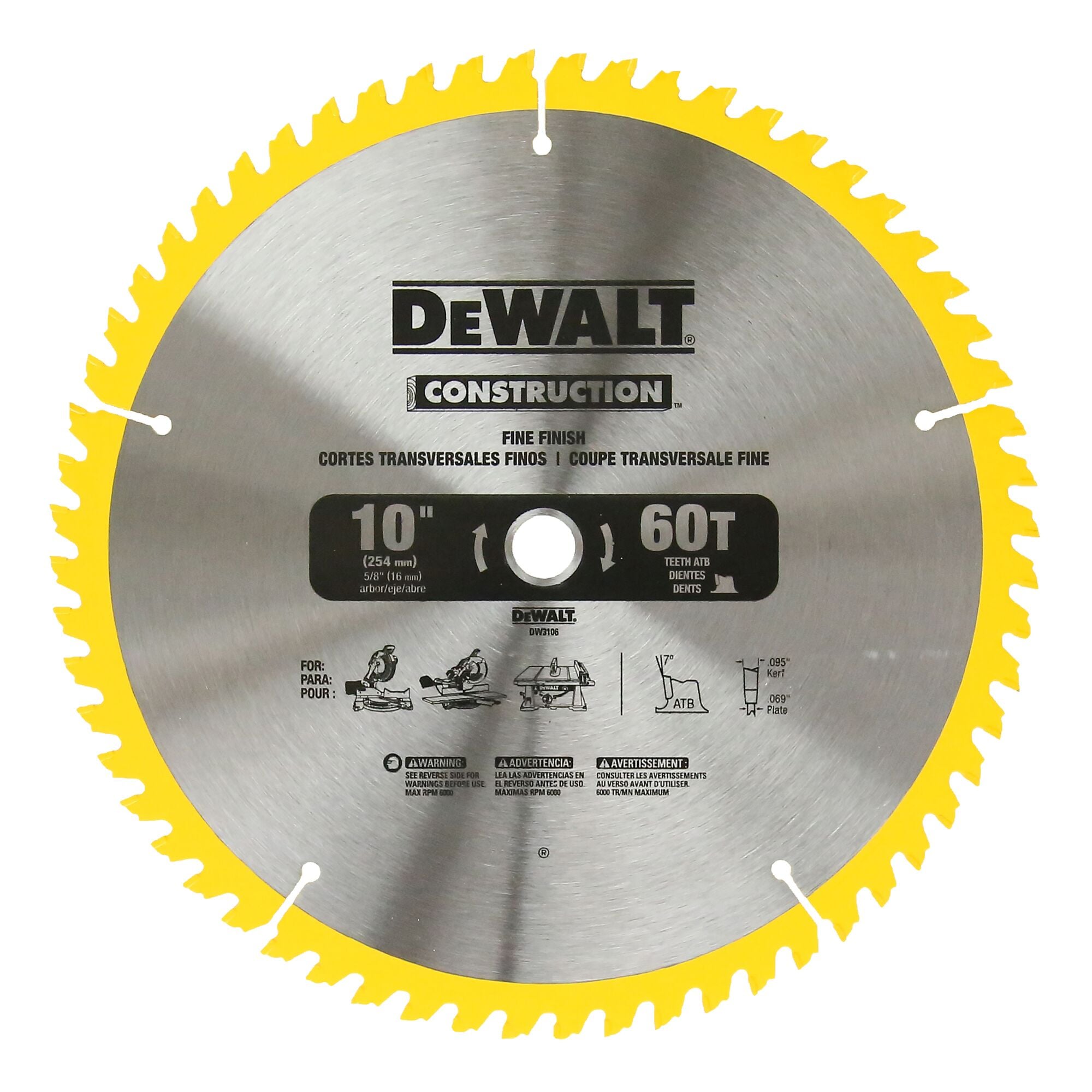 Dewalt 10 60t online saw blade